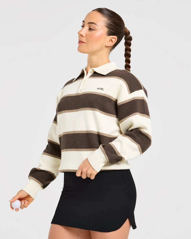 Signature Relaxed Knitted Polo - Beige/Marron