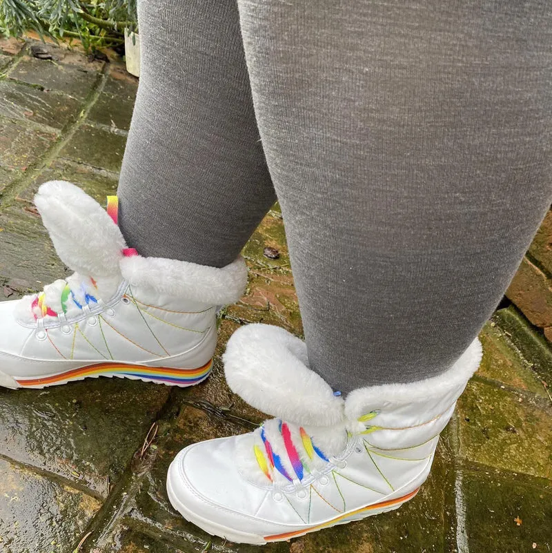 Merino Wool Tights - Silver Lining
