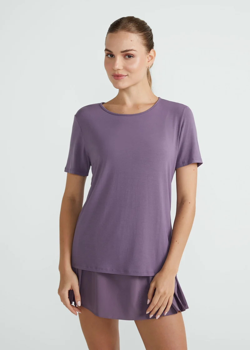 T-shirt Mulher Manga Curta Soft