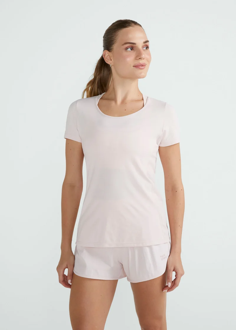 T-shirt Mulher Manga Curta Transpasse