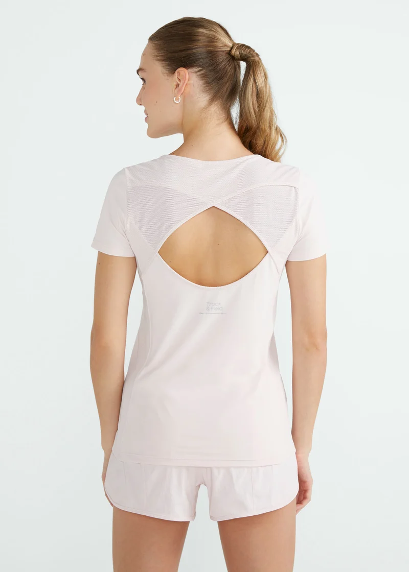 T-shirt Mulher Manga Curta Transpasse
