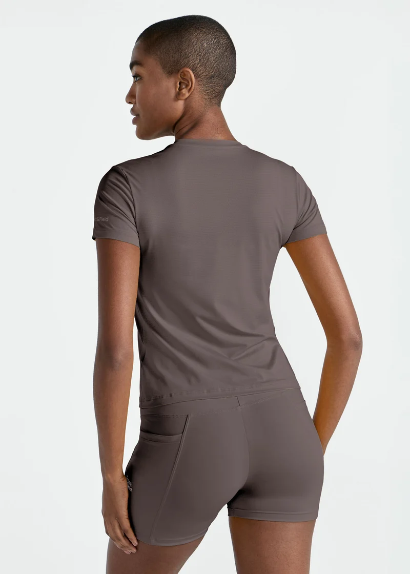 T-shirt Mulher Manga Curta Uv Mesh