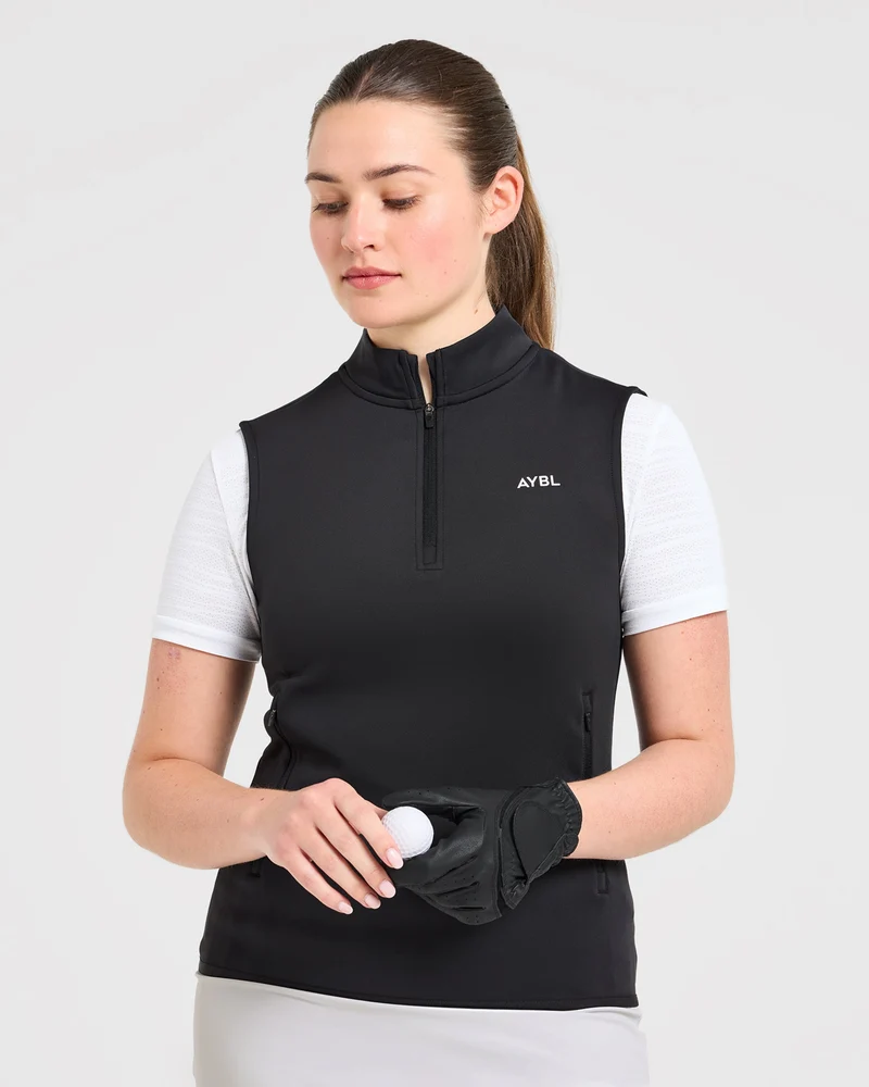 Classic 1/4 Zip Vest - Noir