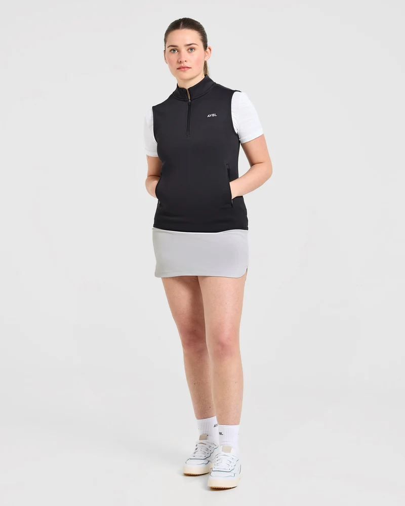 Classic 1/4 Zip Vest - Noir