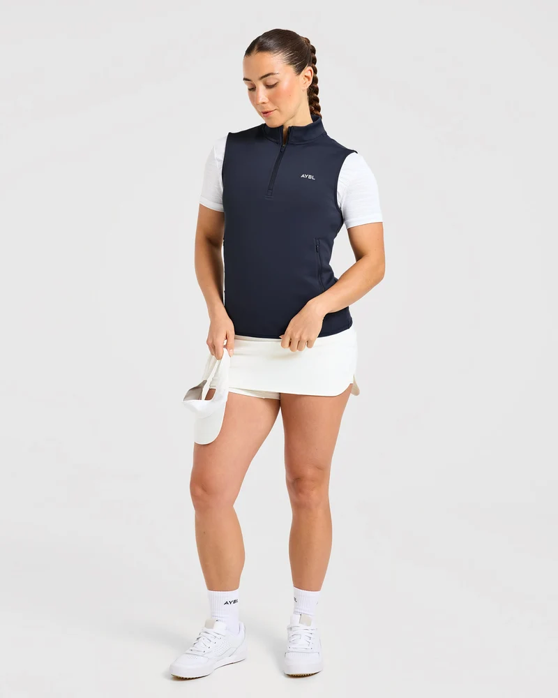 Classic 1/4 Zip Vest - Navy Bleu