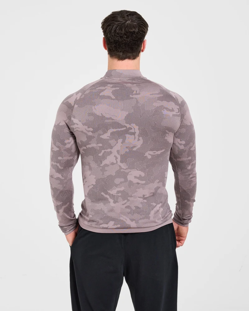 Camo Seamless 1/4 Zip Pullover - Woodland Taupe