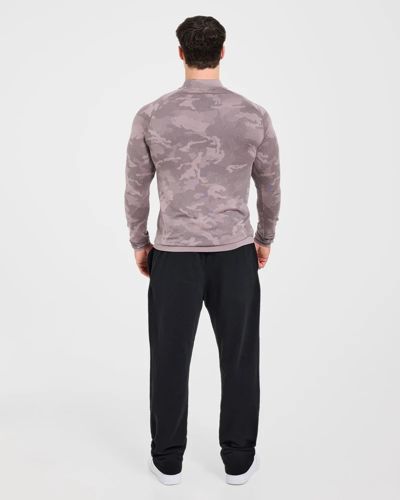 Camo Seamless 1/4 Zip Pullover - Woodland Taupe
