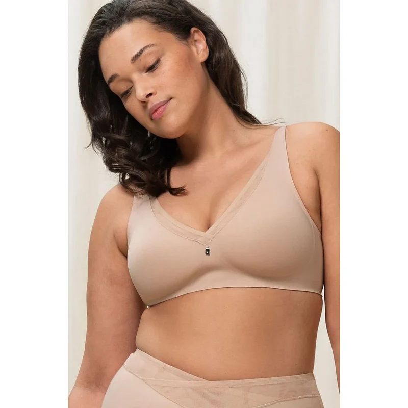 Soutien-gorge minimiseur beige clair sans armatures grand confort femmes