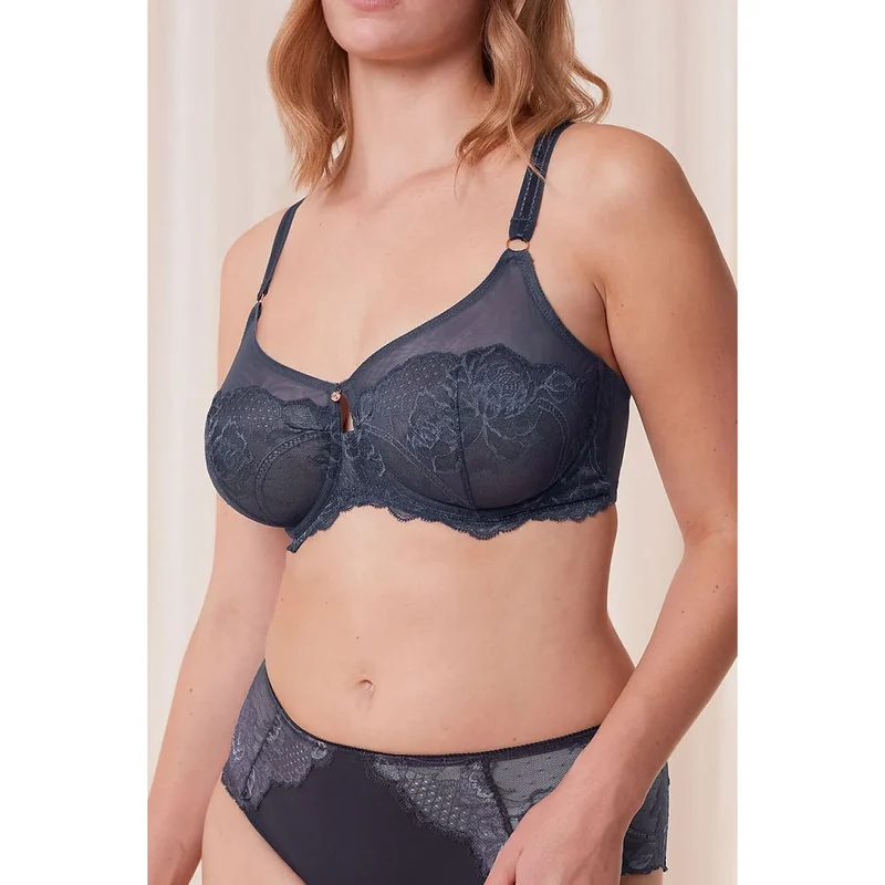 Soutien-gorge minimiseur dentelle soyeuse confort balconnet Wild Peony Florale