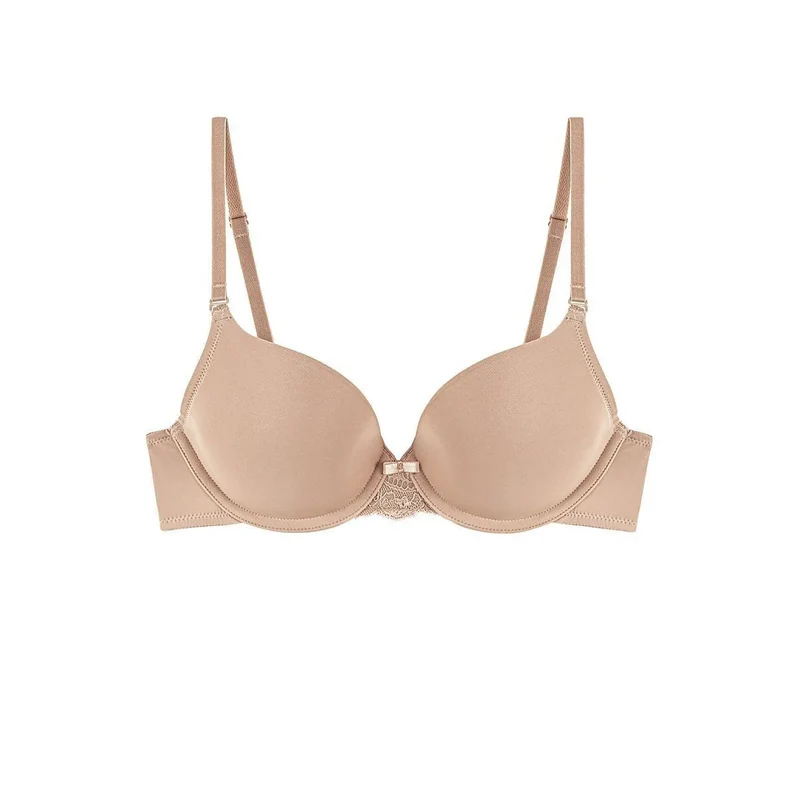 Soutien-gorge push-up blanc invisible dentelle microfibre ajustable quotidien 70B 80B
