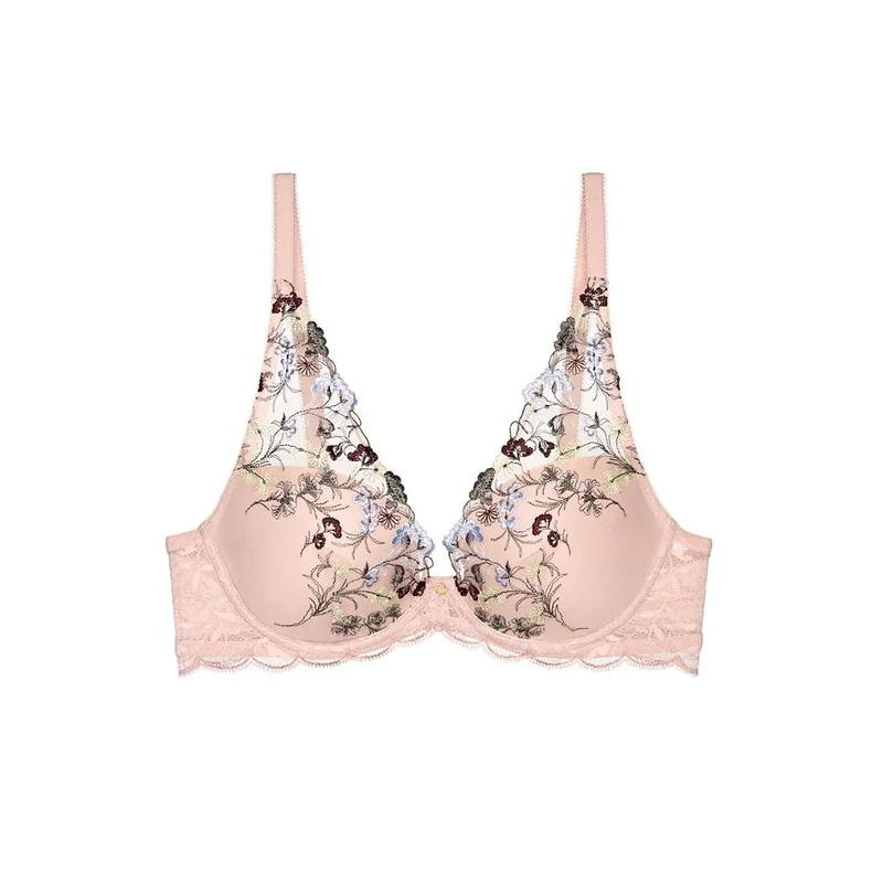 Soutien-gorge rembourré élégant broderie féminine dentelle élasthanne Triumph