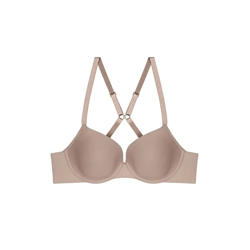 Soutien-gorge rembourré microfibre recyclée marron confort ajustable Triumph