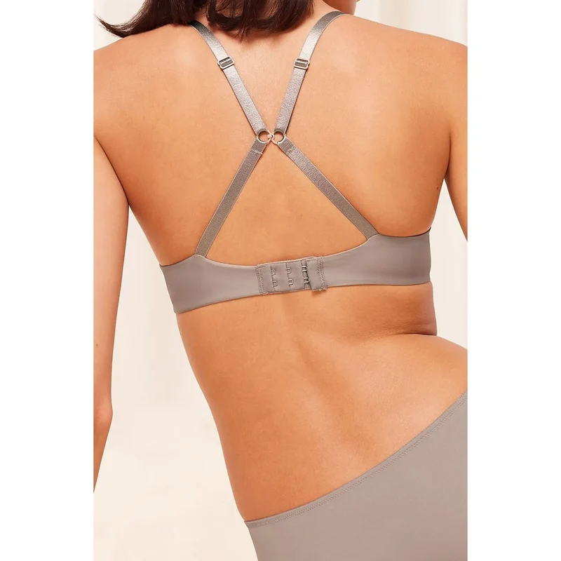 Soutien-gorge rembourré microfibre recyclée marron confort ajustable Triumph