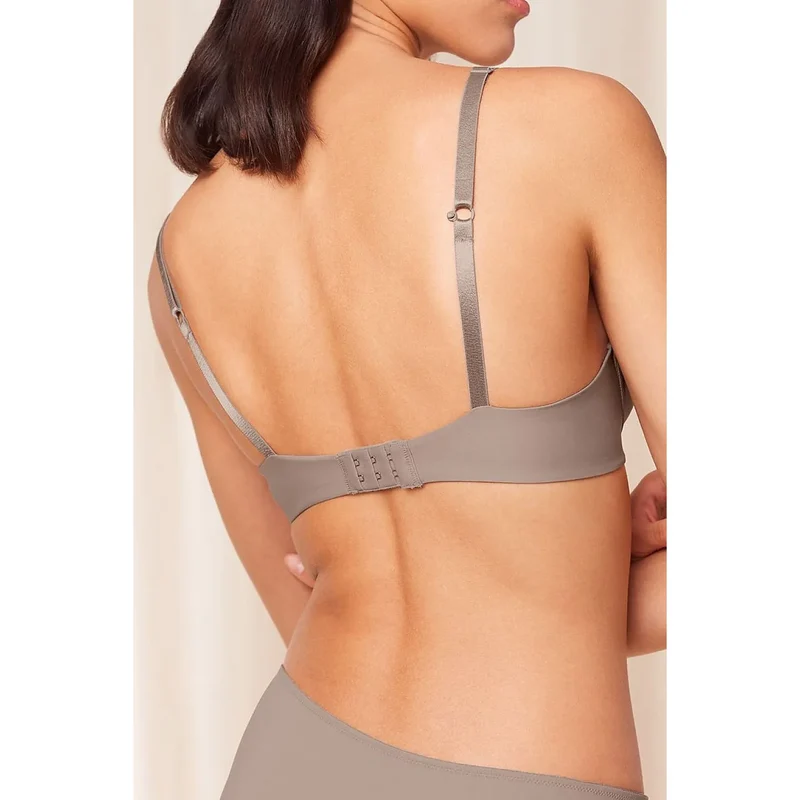 Soutien-gorge rembourré microfibre recyclée marron confort ajustable Triumph