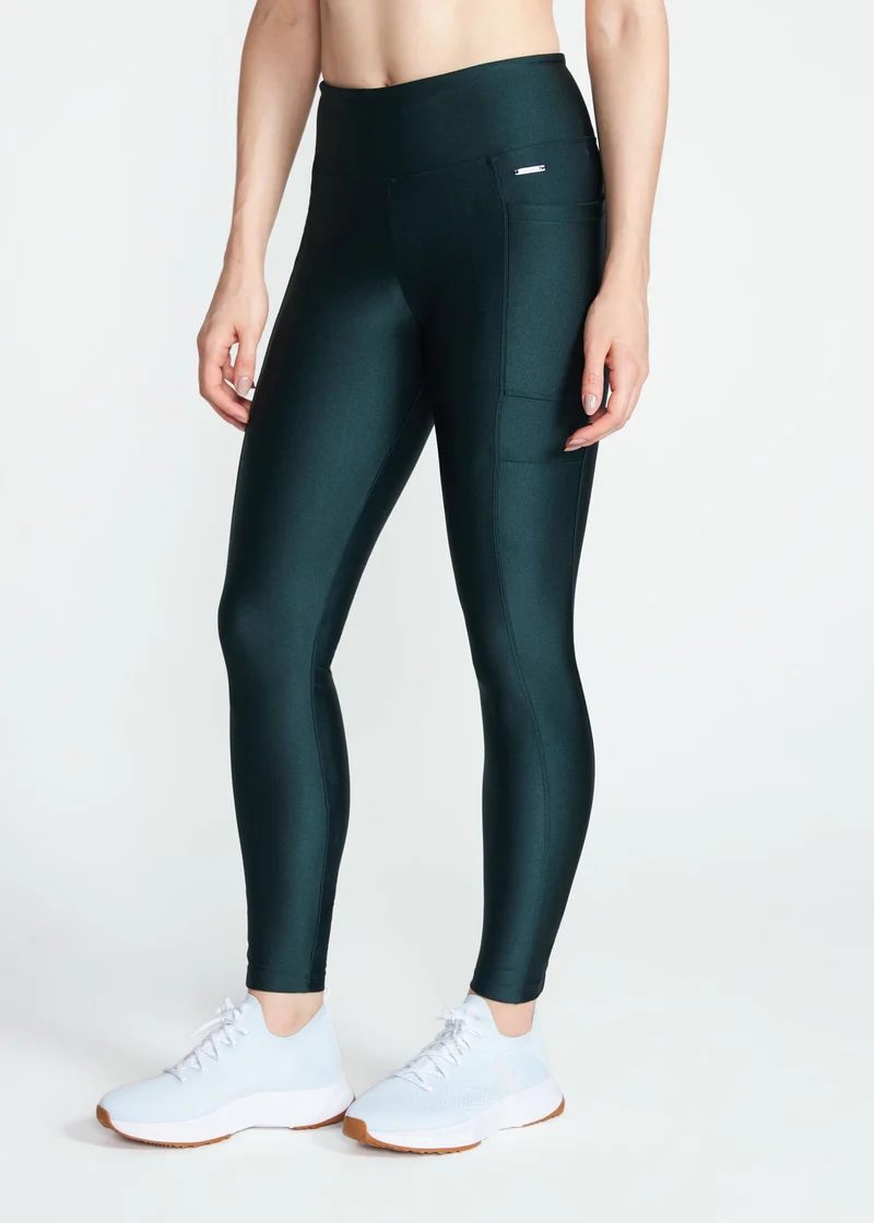 Calça Legging Mulher Bolsos Brilho