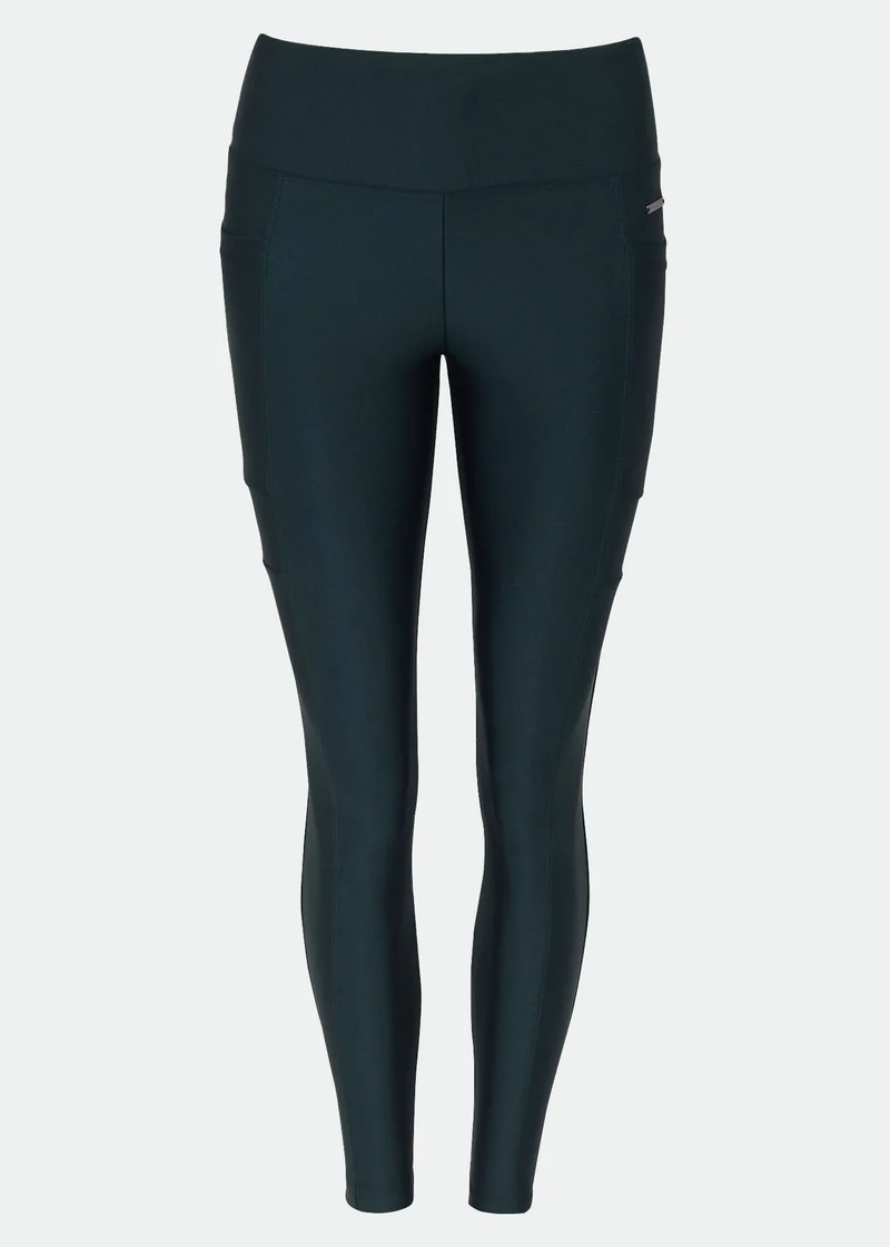 Calça Legging Mulher Bolsos Brilho