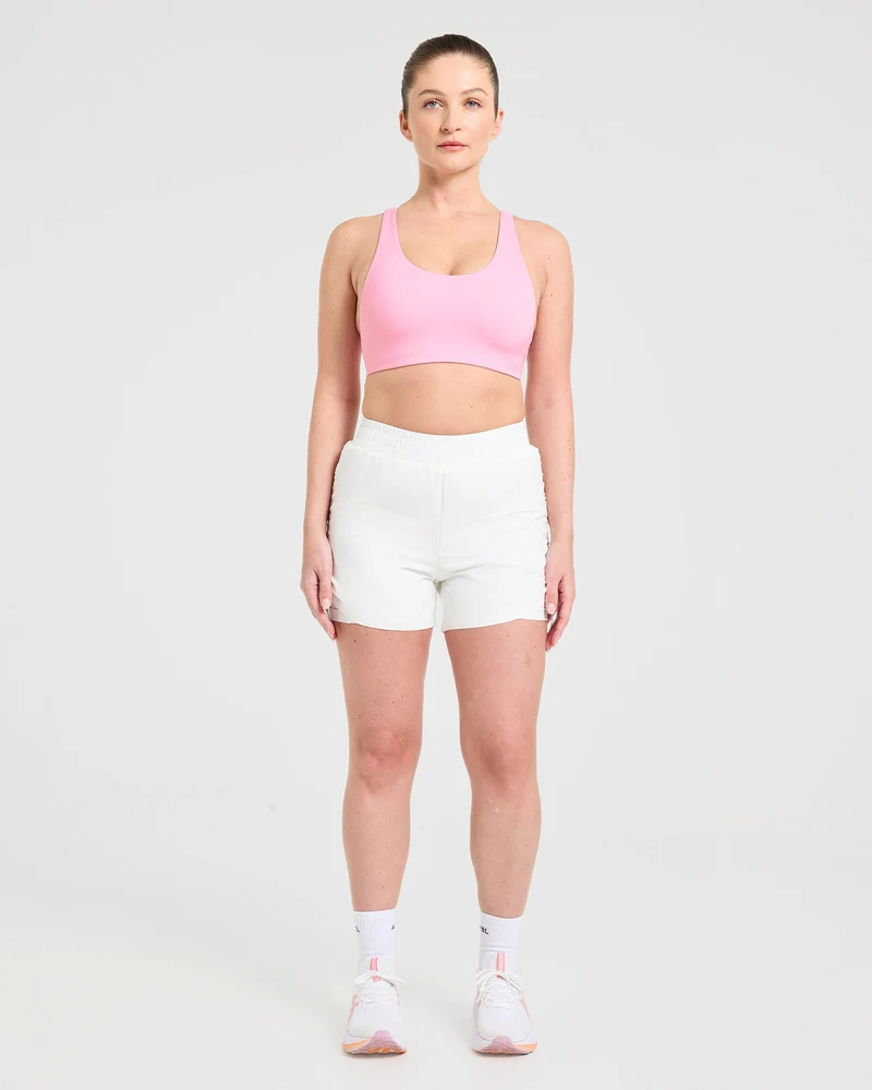 Run Cross Back Sports Bra - Spring Rose