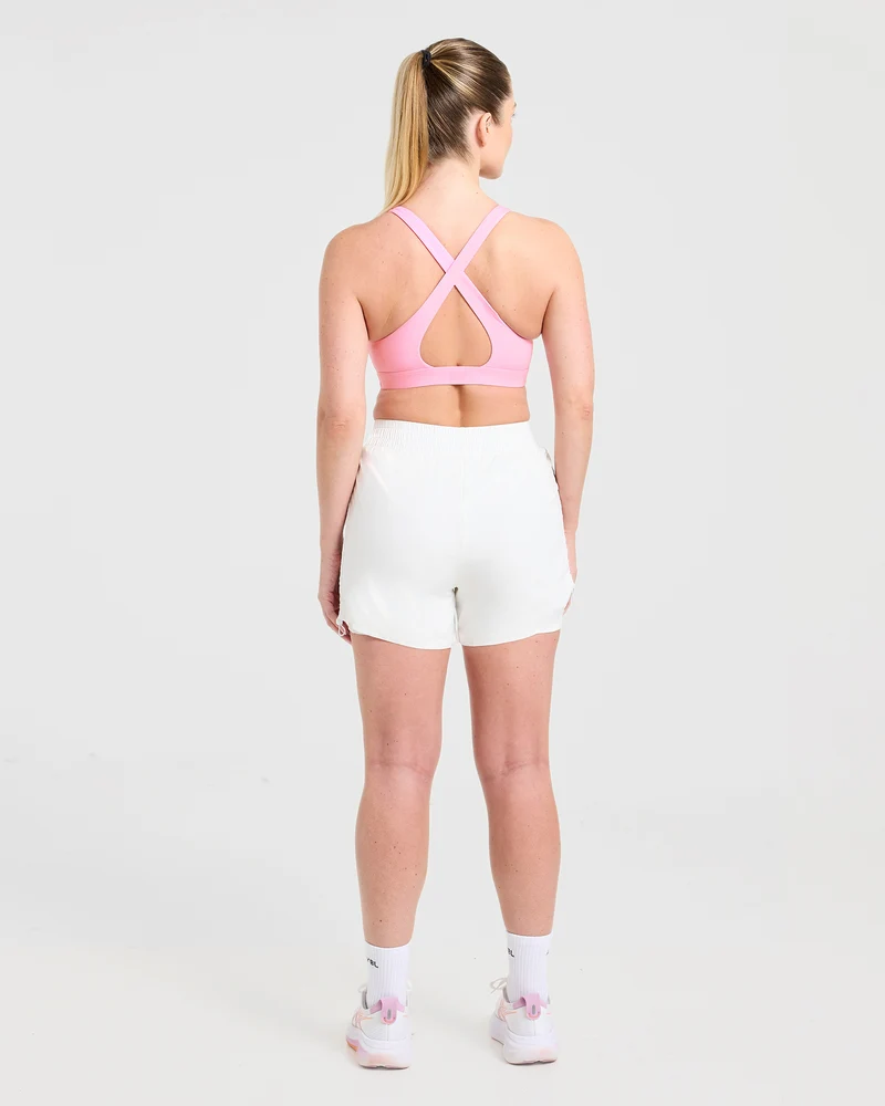 Run Cross Back Sports Bra - Spring Rose