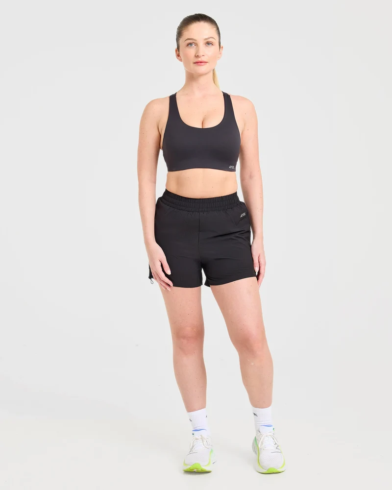 Run Cross Back Sports Bra - Noir