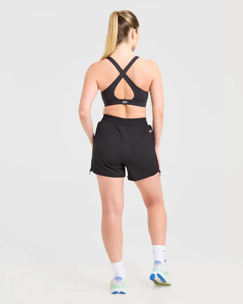 Run Cross Back Sports Bra - Noir