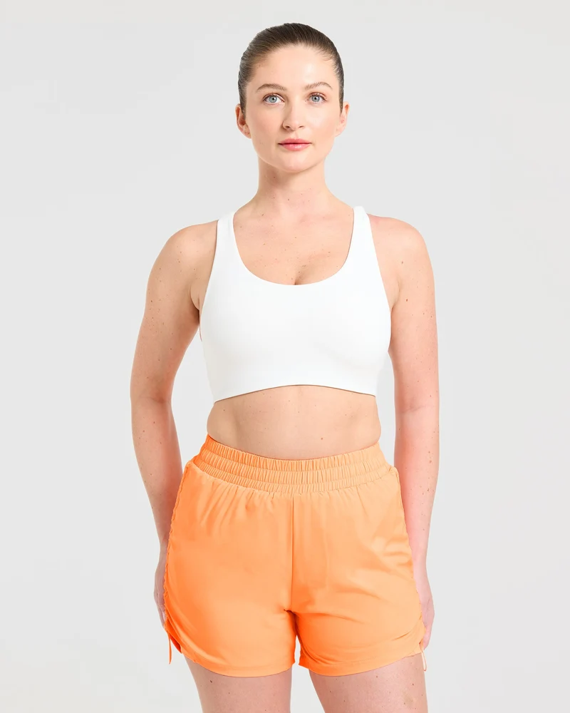 Run Cross Back Sports Bra - Blanc