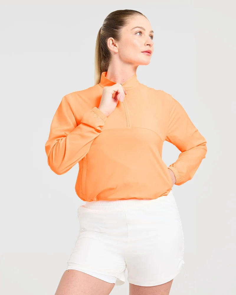 Run 1/2 Zip Jacket - Vibrant Apricot