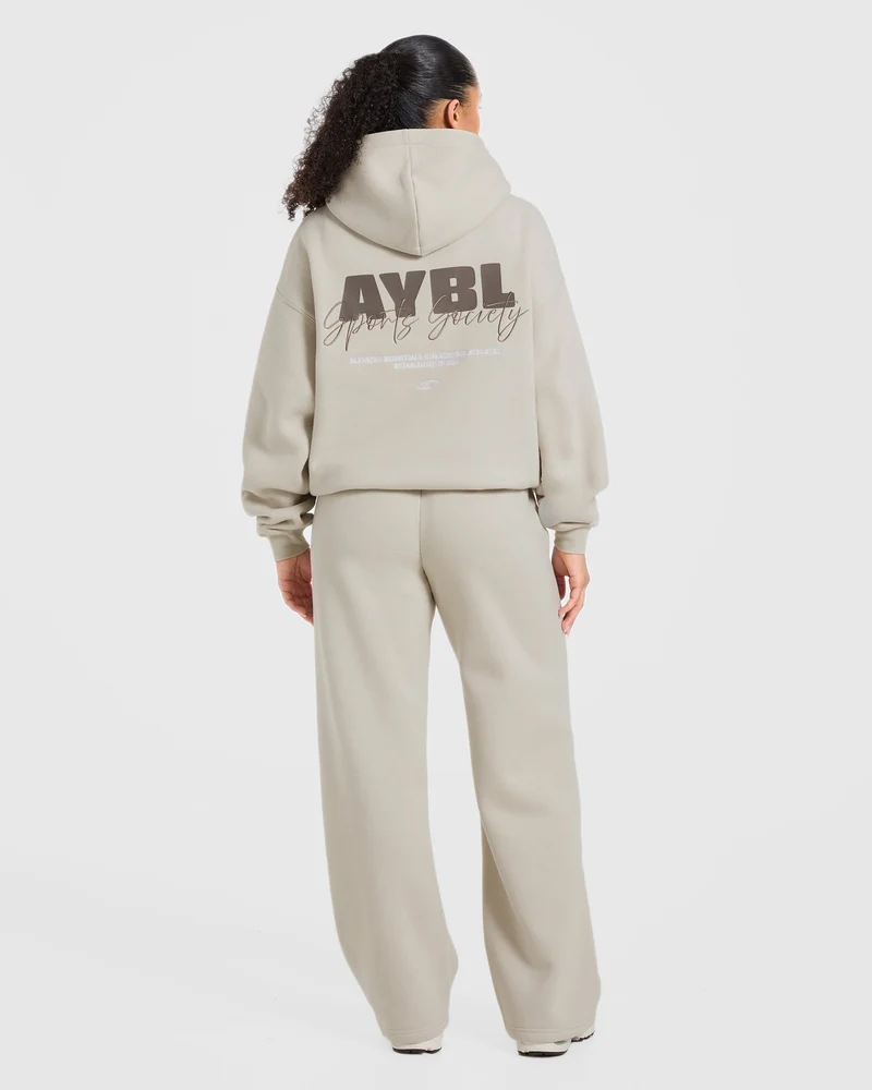 Sports Society Oversized Straight Leg Joggers - Sand