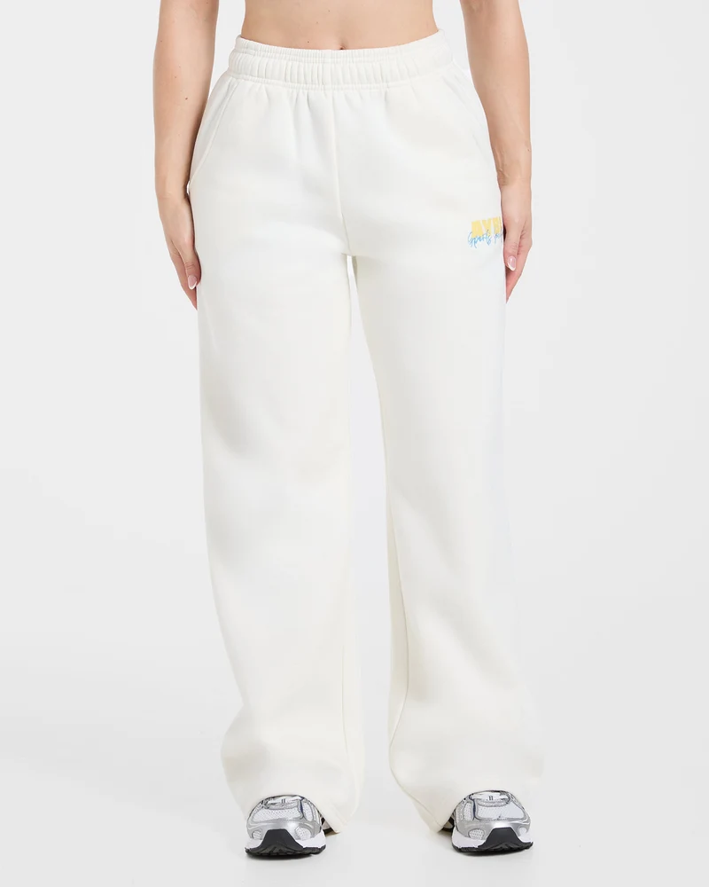 Sports Society Oversized Straight Leg Joggers - Off Blanc
