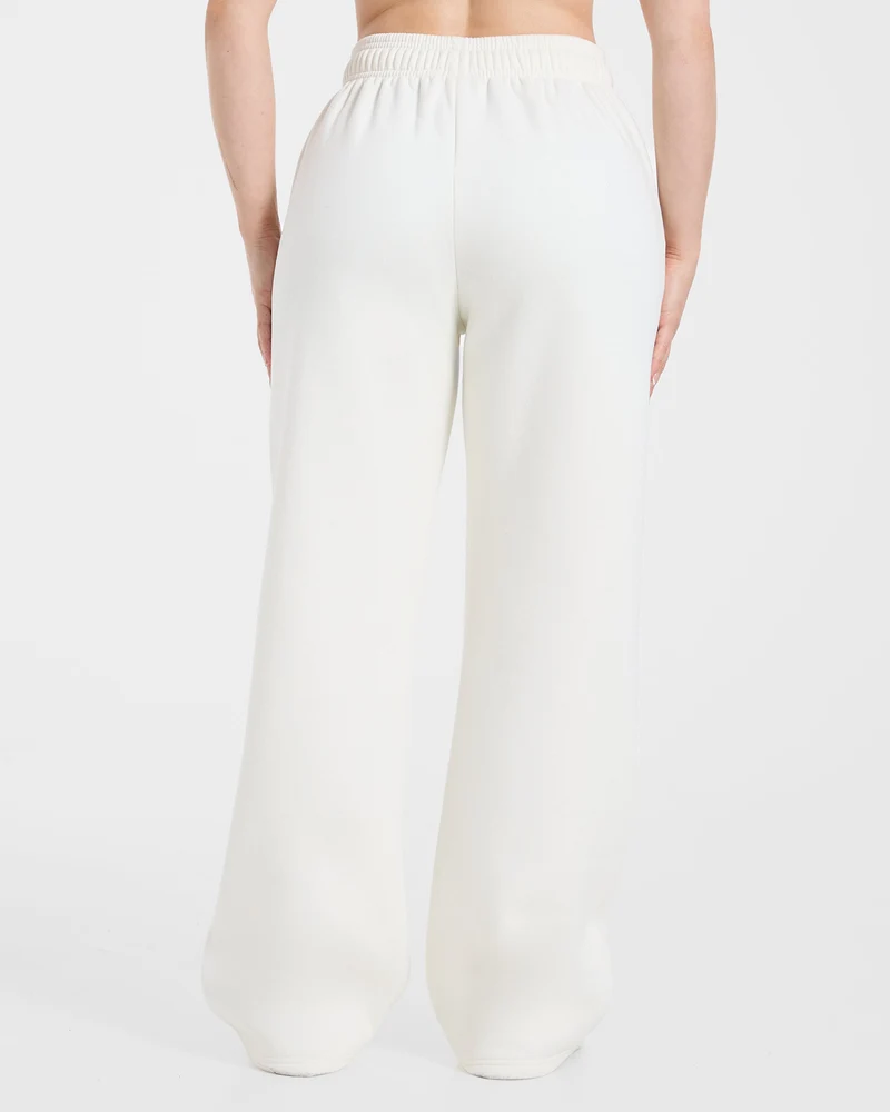 Sports Society Oversized Straight Leg Joggers - Off Blanc
