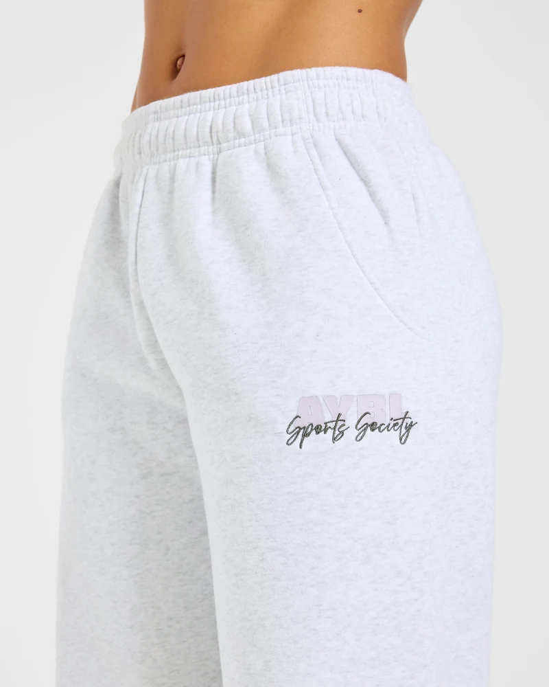 Sports Society Oversized Straight Leg Joggers - Heather Gris