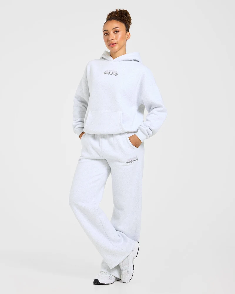 Sports Society Oversized Straight Leg Joggers - Heather Gris
