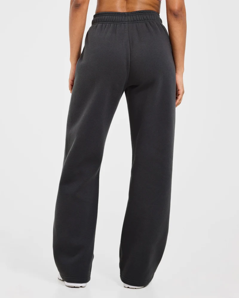 Sports Society Oversized Straight Leg Joggers - Charcoal