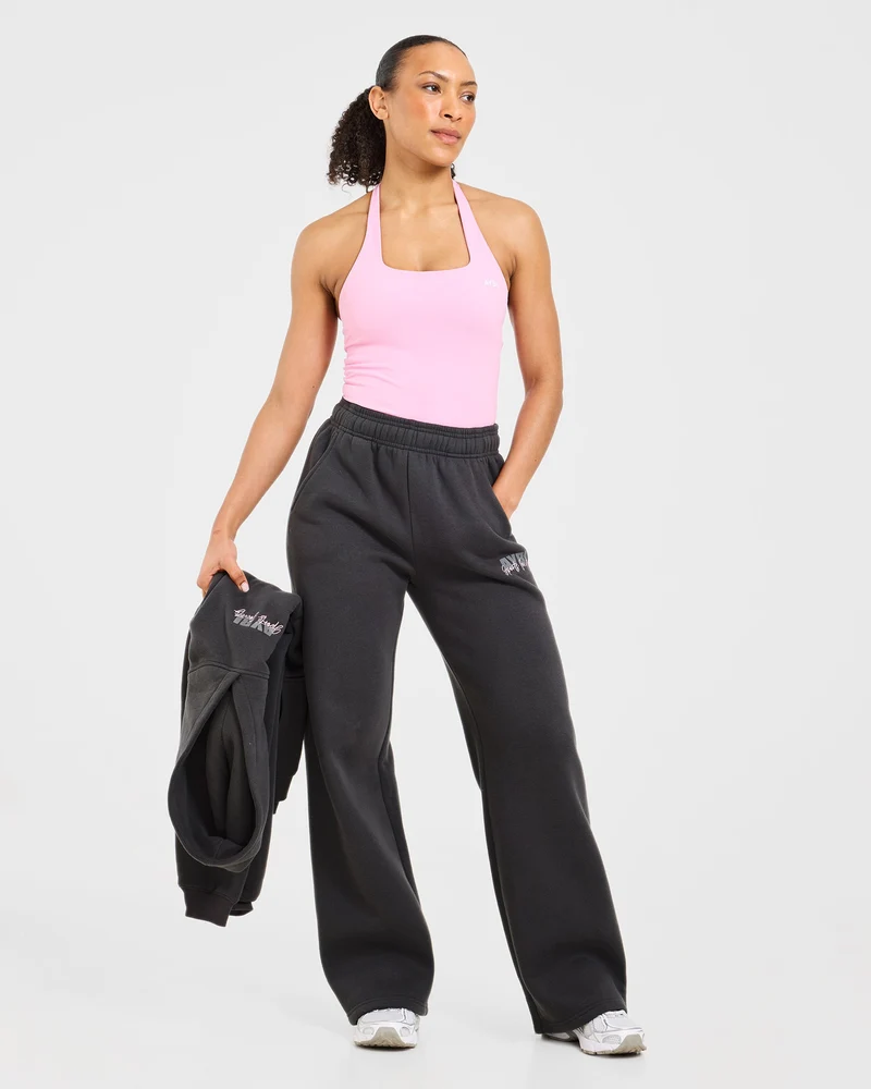 Sports Society Oversized Straight Leg Joggers - Charcoal