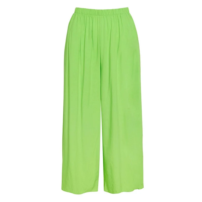 Pantalon large court uni - Wasabi