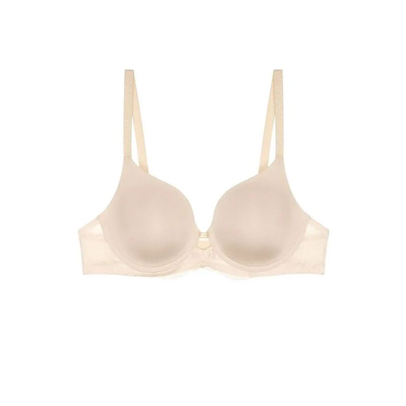 soutien-gorge rembourré beige dentelle élégance confortable invisible vêtements clairs