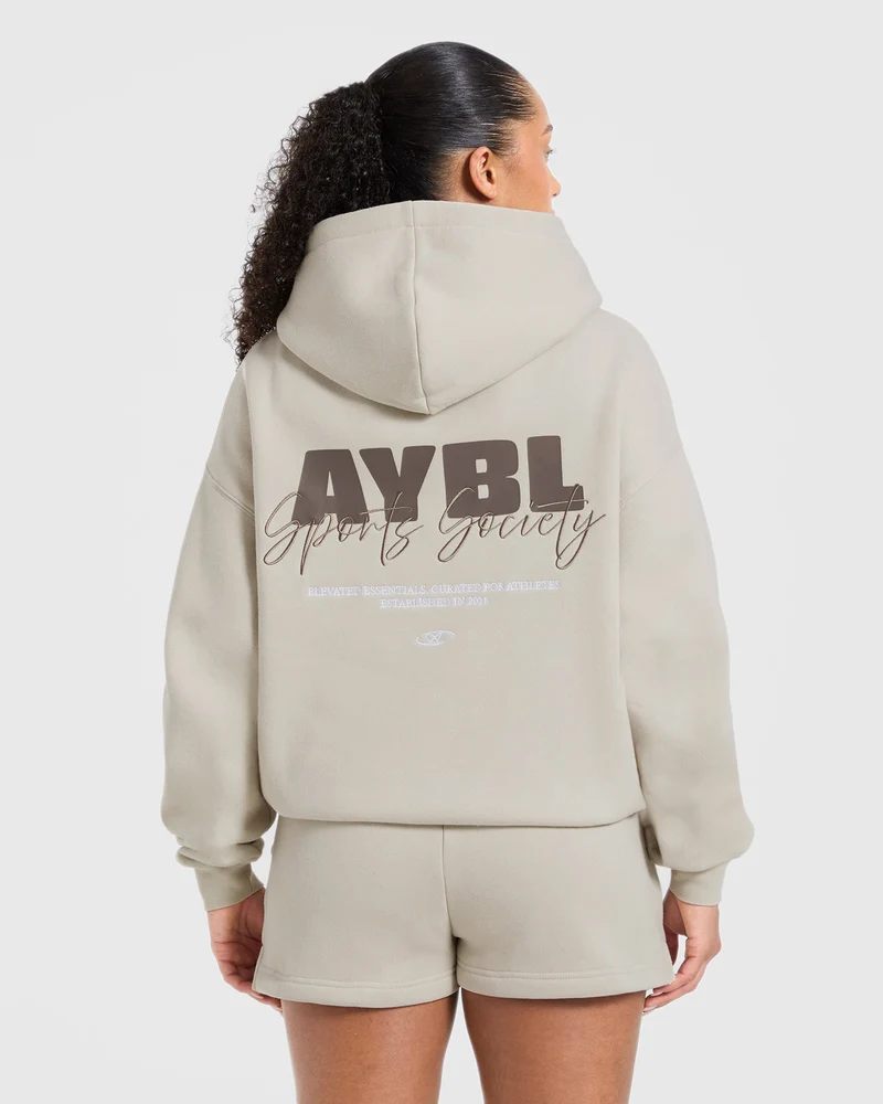 Sports Society Oversized Hoodie - Sand