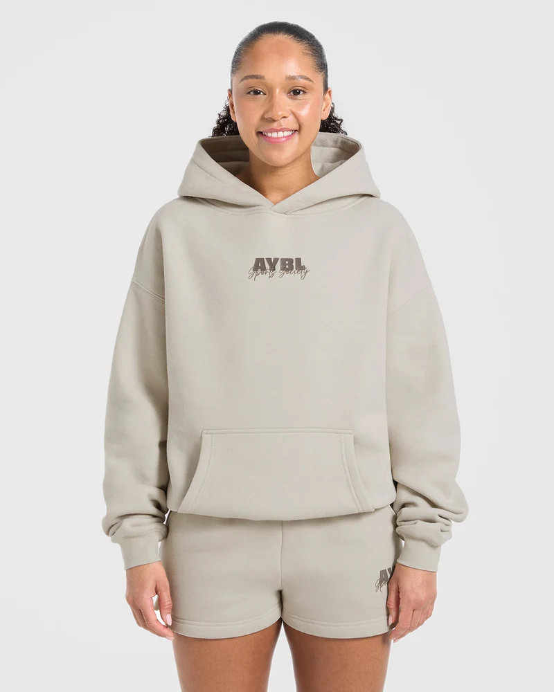 Sports Society Oversized Hoodie - Sand