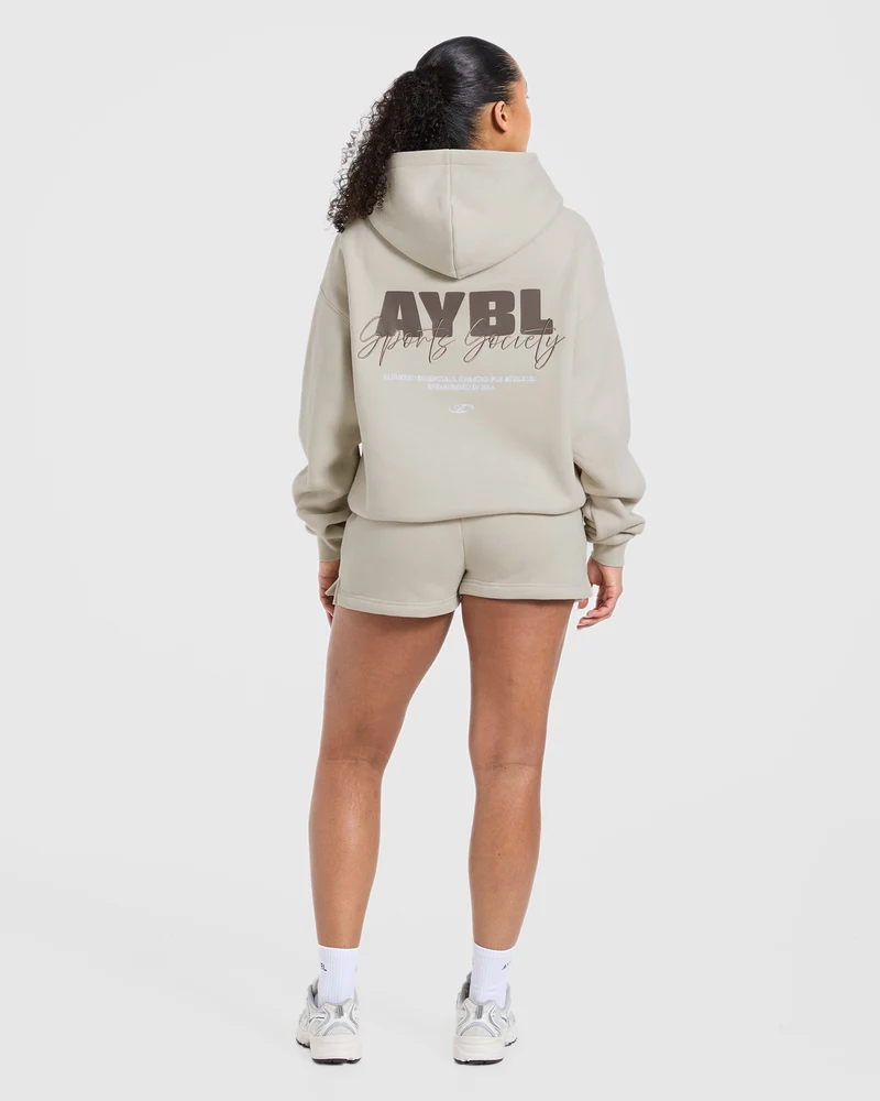 Sports Society Oversized Hoodie - Sand