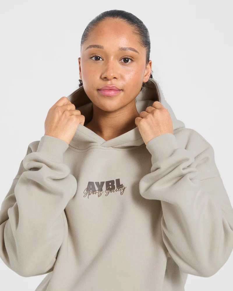 Sports Society Oversized Hoodie - Sand
