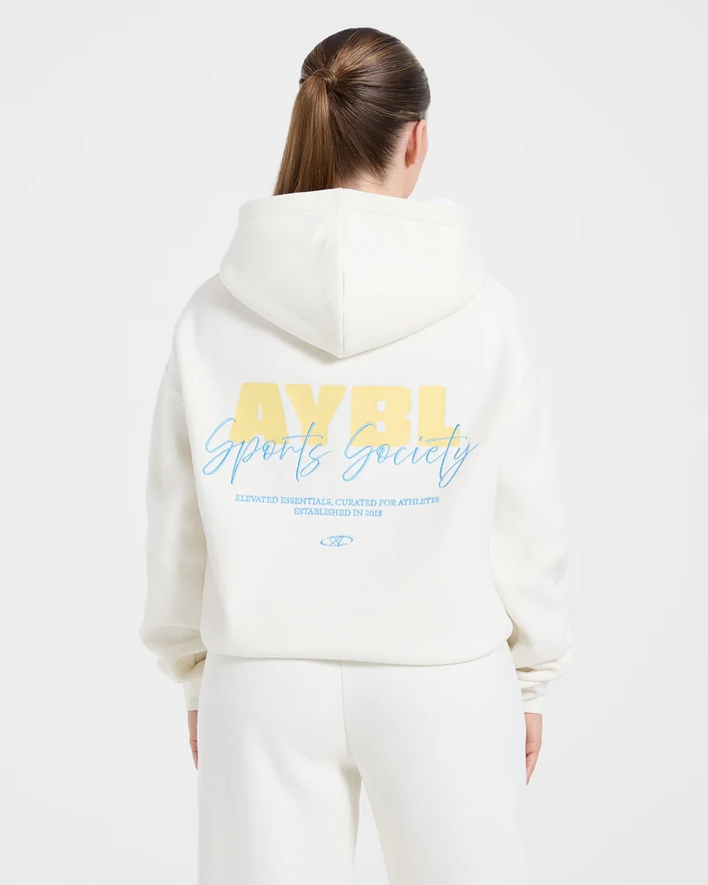 Sports Society Oversized Hoodie - Off Blanc