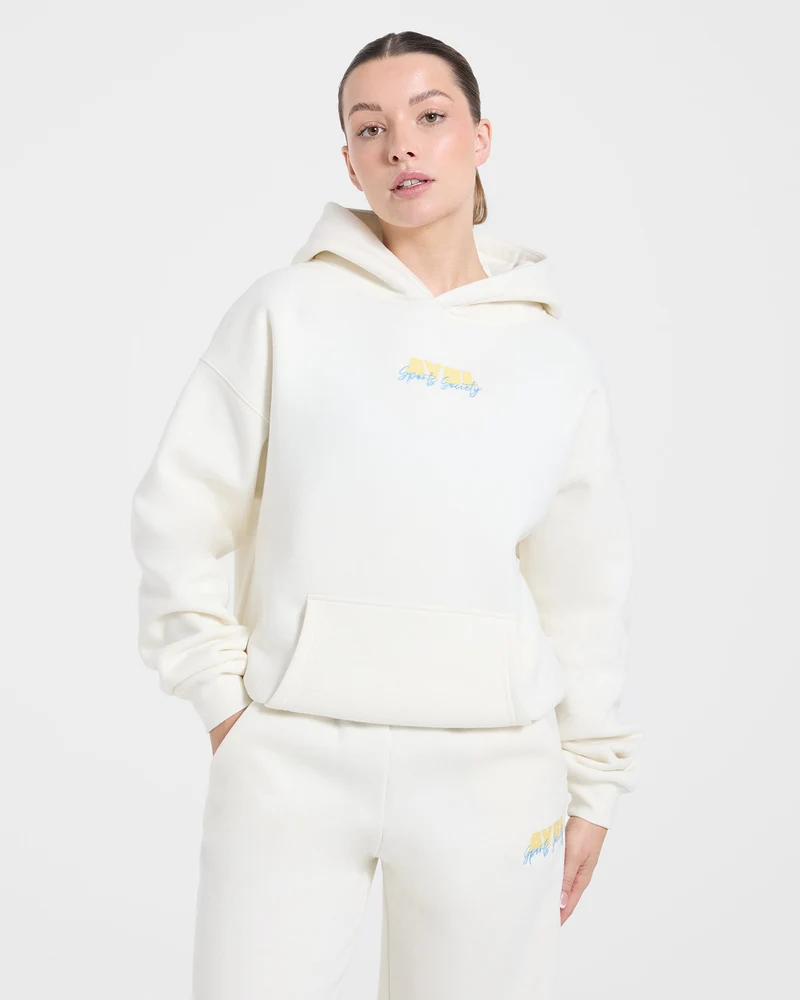 Sports Society Oversized Hoodie - Off Blanc