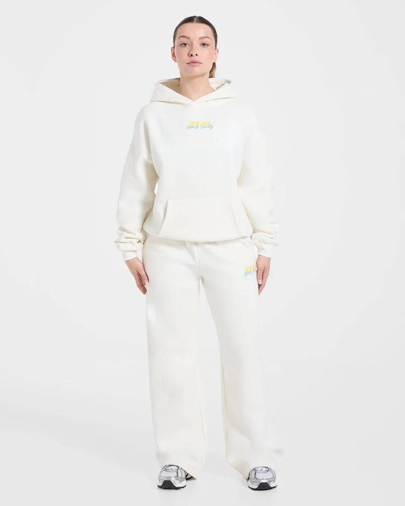Sports Society Oversized Hoodie - Off Blanc
