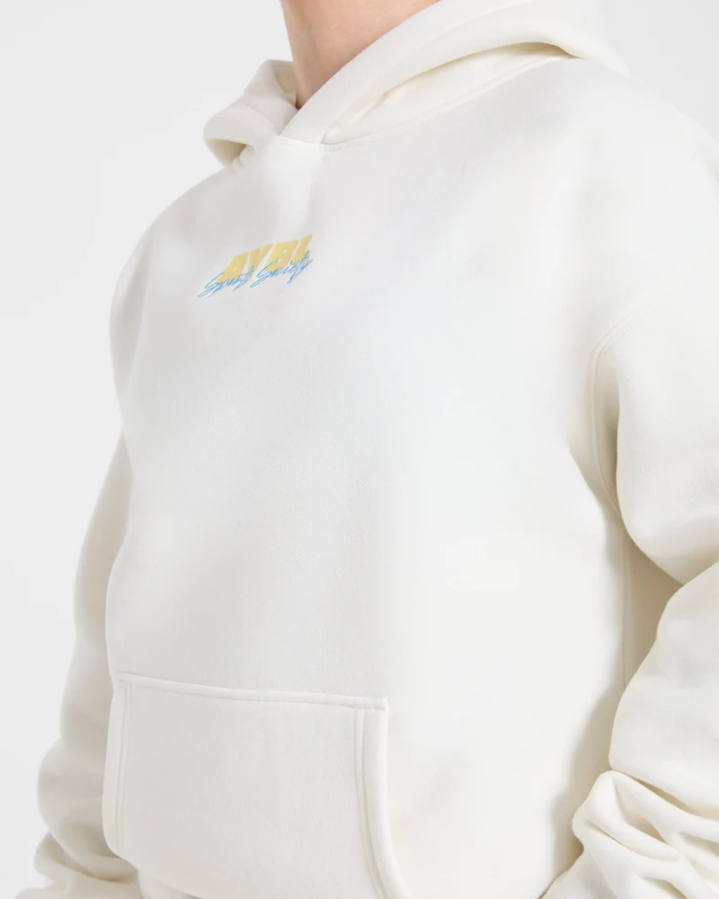 Sports Society Oversized Hoodie - Off Blanc