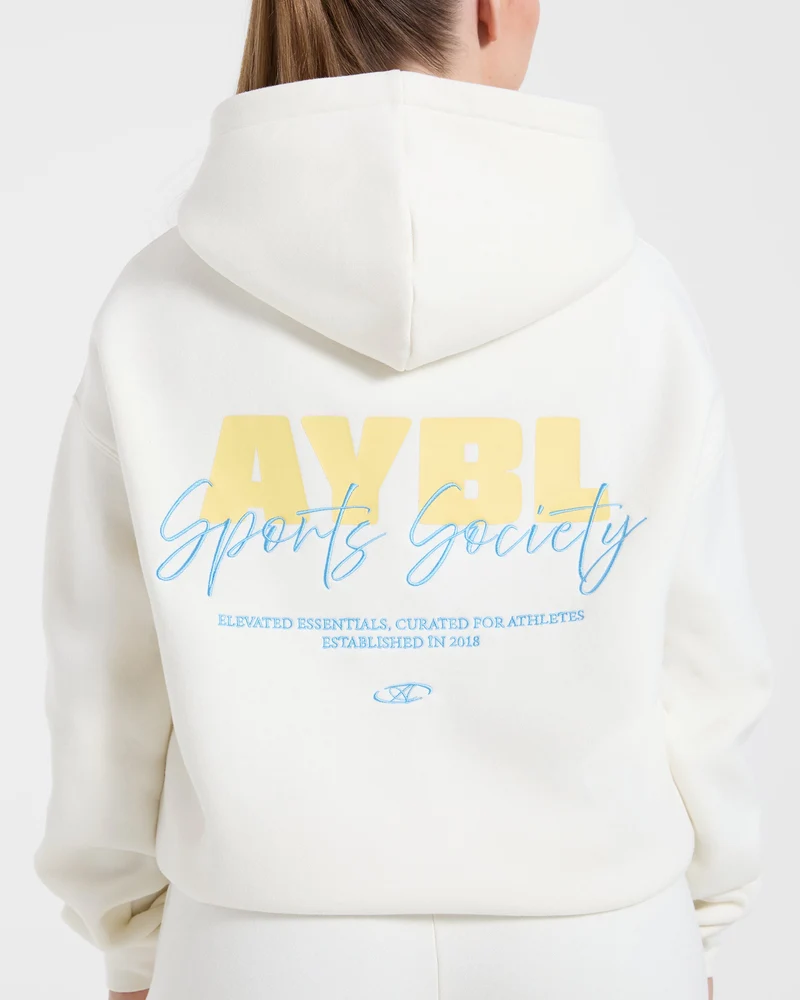 Sports Society Oversized Hoodie - Off Blanc