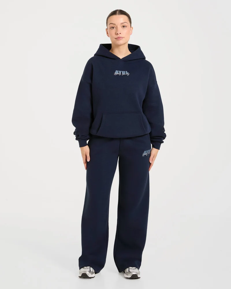 Sports Society Oversized Straight Leg Joggers - Navy