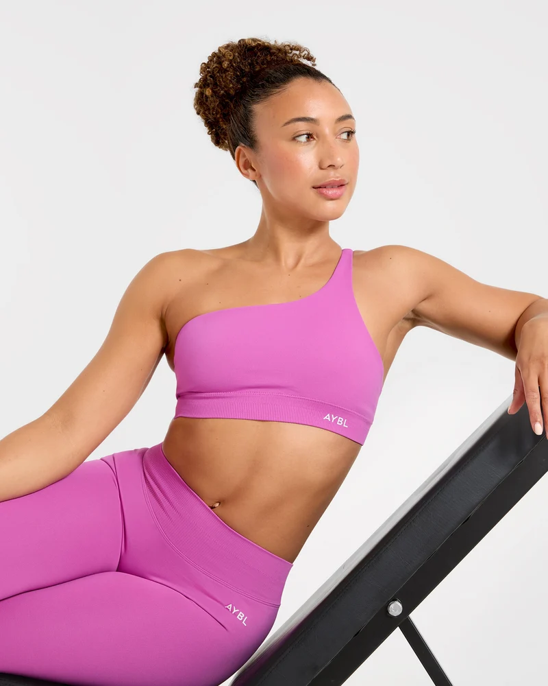 Enhance Seamless One Shoulder Sports Bra - Summer Violet