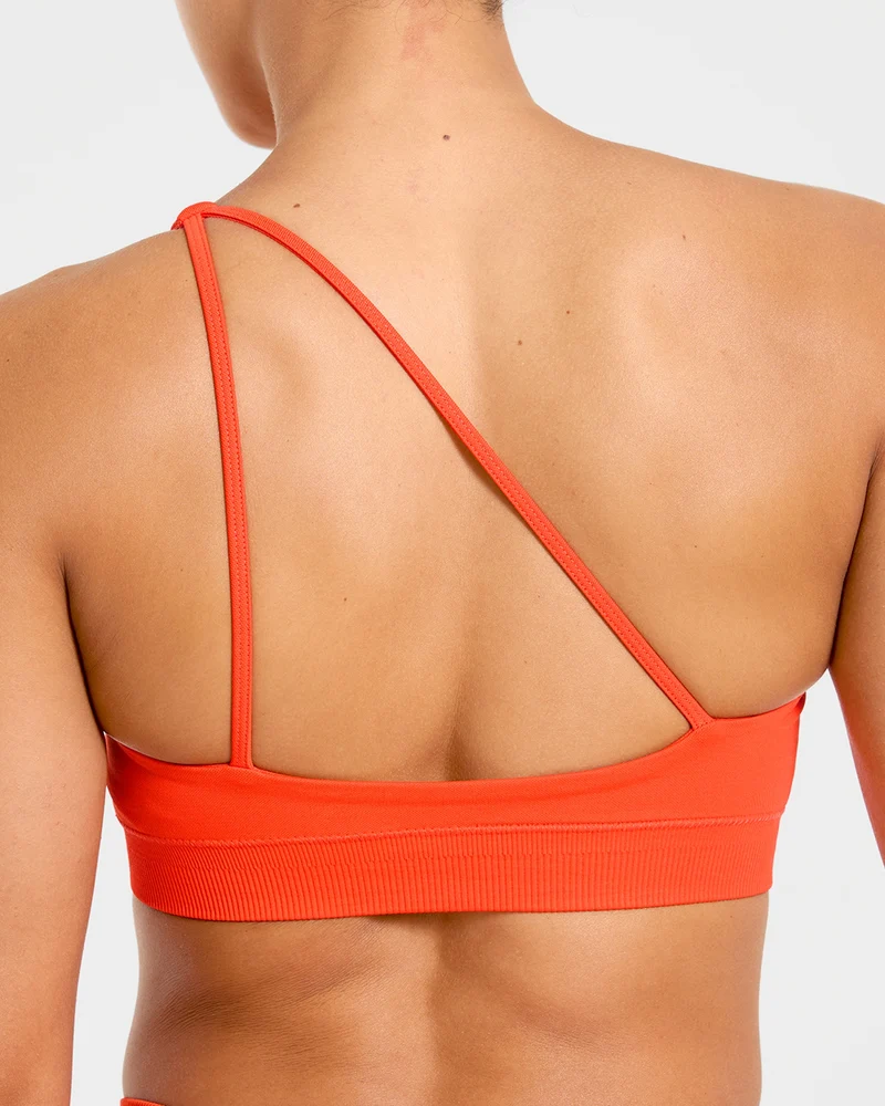 Enhance Seamless One Shoulder Sports Bra - Summer Orange