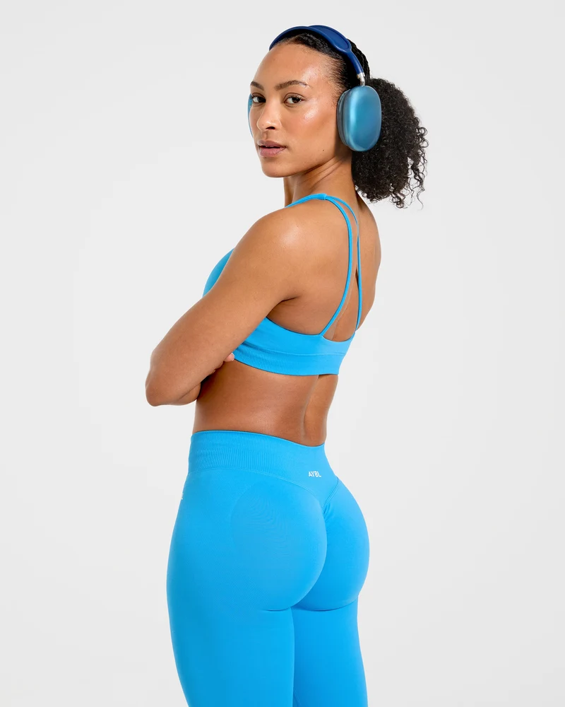 Enhance Seamless One Shoulder Sports Bra - Summer Cobalt