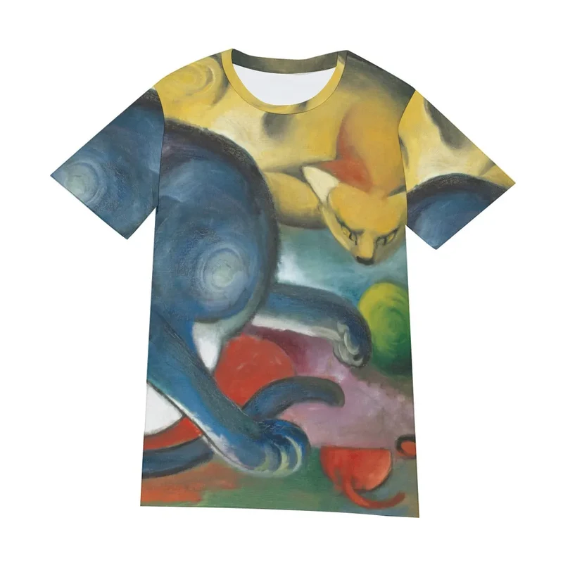 Franz Marc's Two Cats Blue and Yellow T-Shirt