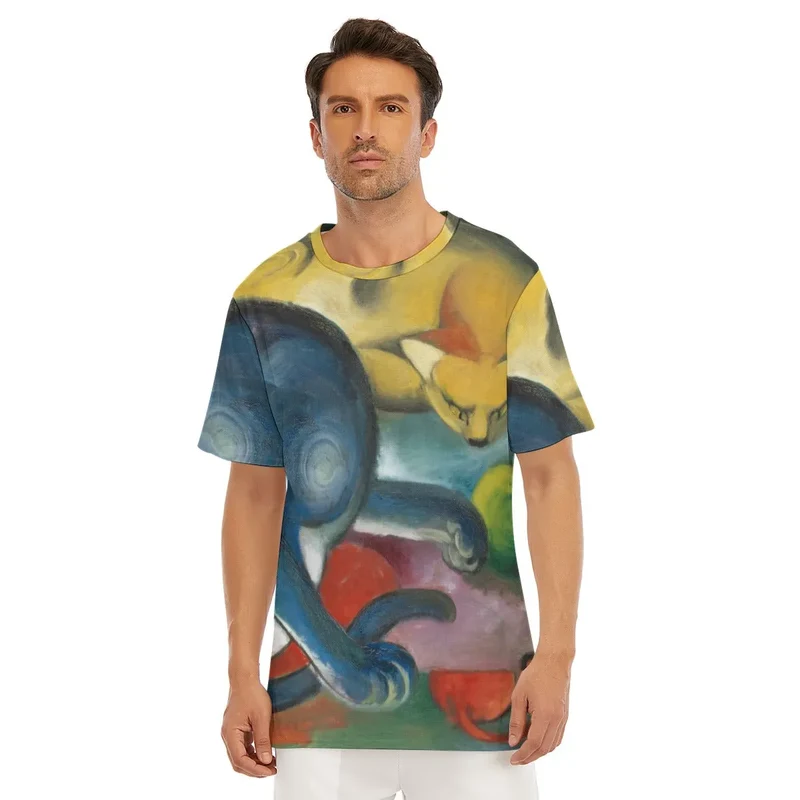 Franz Marc's Two Cats Blue and Yellow T-Shirt